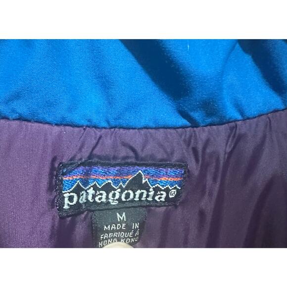 VTG Patagonia Mens Green Purple Full Zip Insulated Parka Sz M No Hood Distressed - Picture 4 of 12